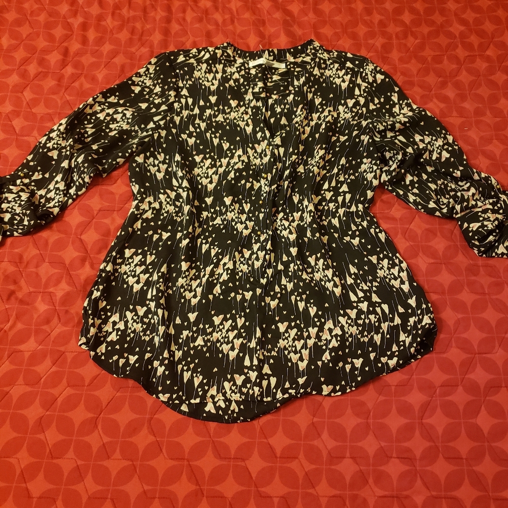 Long sleeve blouse v neck
